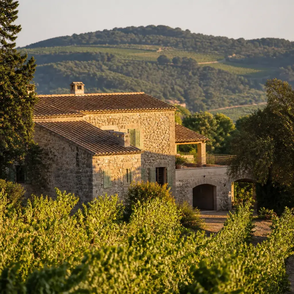 Maison vigneronne entourée de vignes près de Bandol